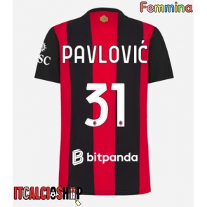 AC Milan Strahinja Pavlovic #31 Prima Maglia Femmina 2026-27 Manica Corta AC Milan Strahinja Pavlovic #31 Prima Maglia Femmina 2026-27 Manica Corta